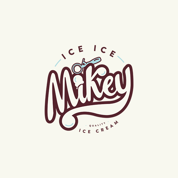 Ice Ice Mikey logo on a cream background